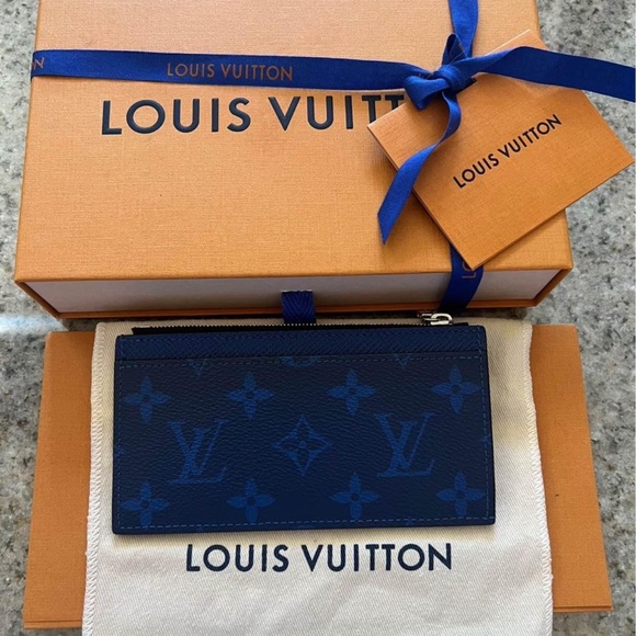 Louis Vuitton Monogram Coin Card Wallet in Pacific Blue